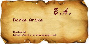Borka Arika névjegykártya